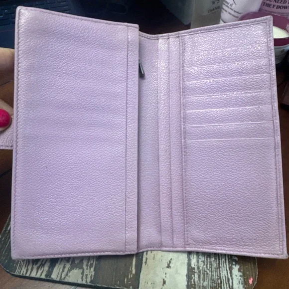 *Bvlgari* Pretty Lavender Lilac Leather Wallet $680 RV PRELOVED VGUC - Picture 3 of 6